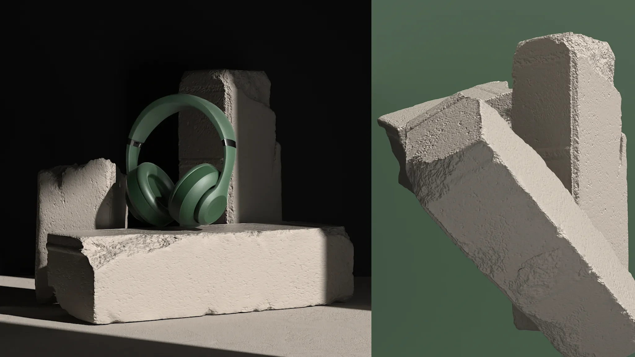 MZ Headphones scene and material composition frame / MZ耳机场景与材质组合画面