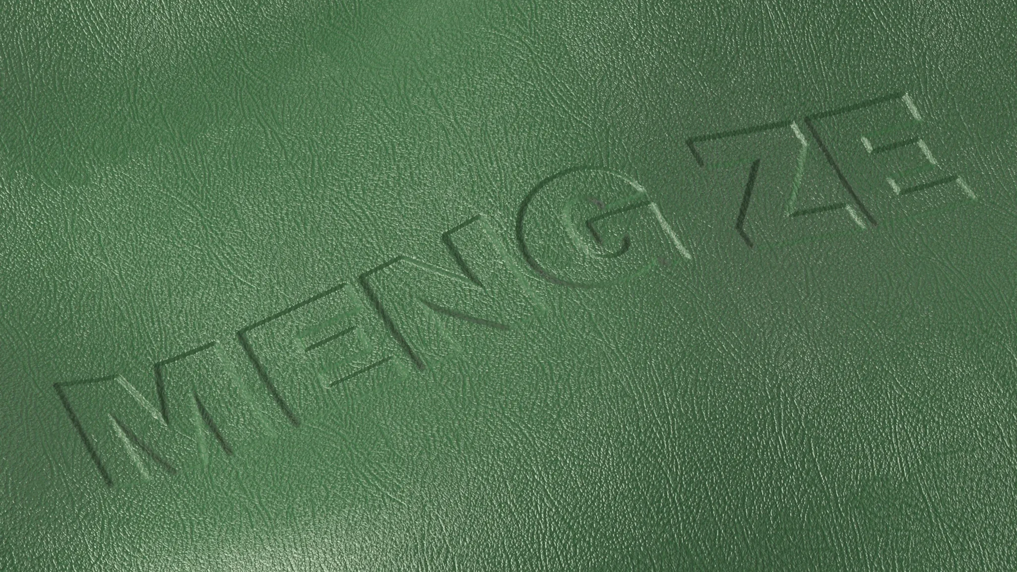 MENGZE embossed branding material detail frame / MENGZE品牌压印材质细节画面