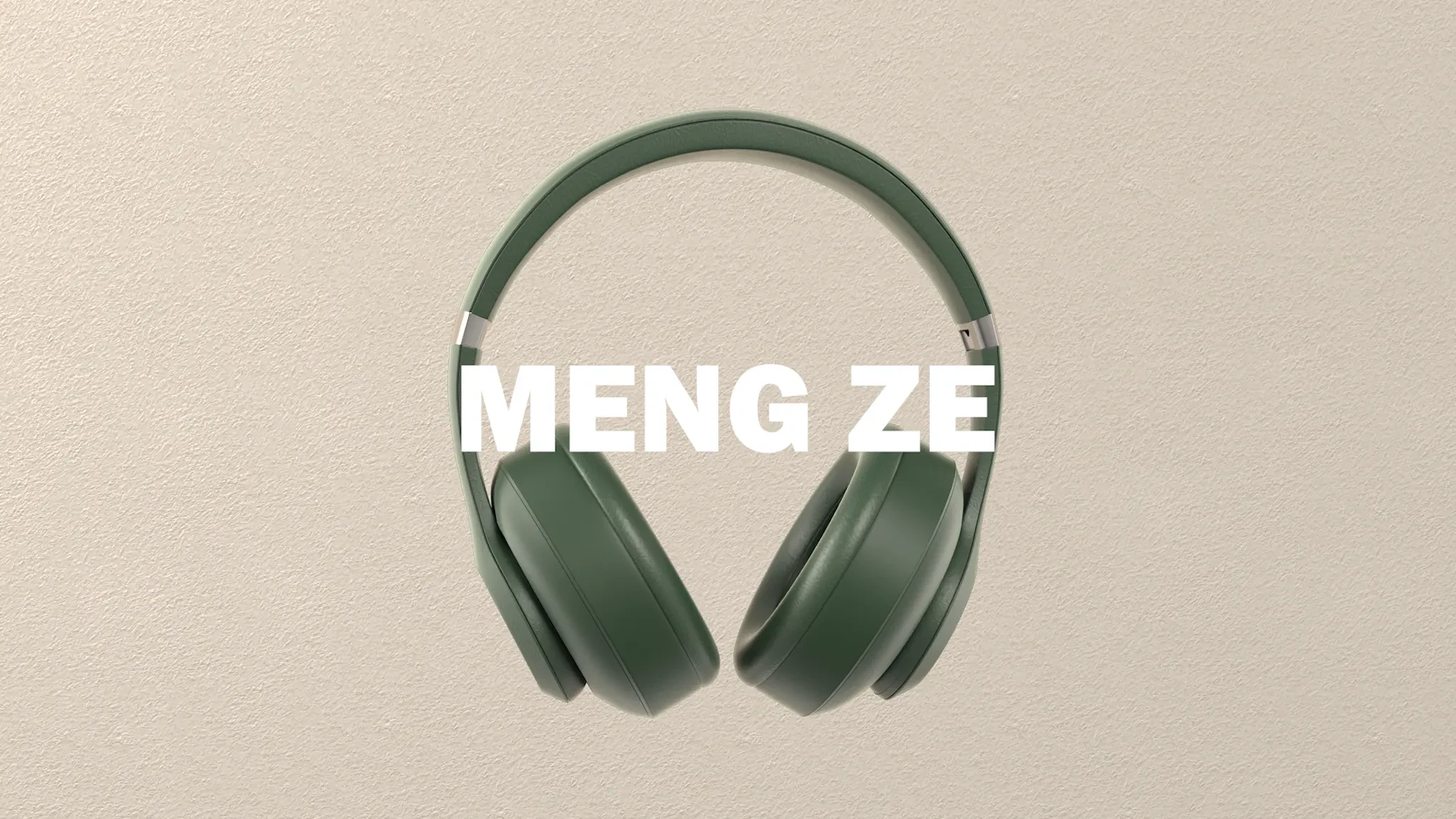 MZ Headphones final product and brand composition frame / MZ耳机正面产品与品牌收束画面